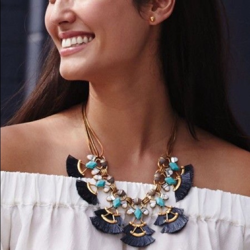 Stella & Dot Lotus Tassel Necklace
